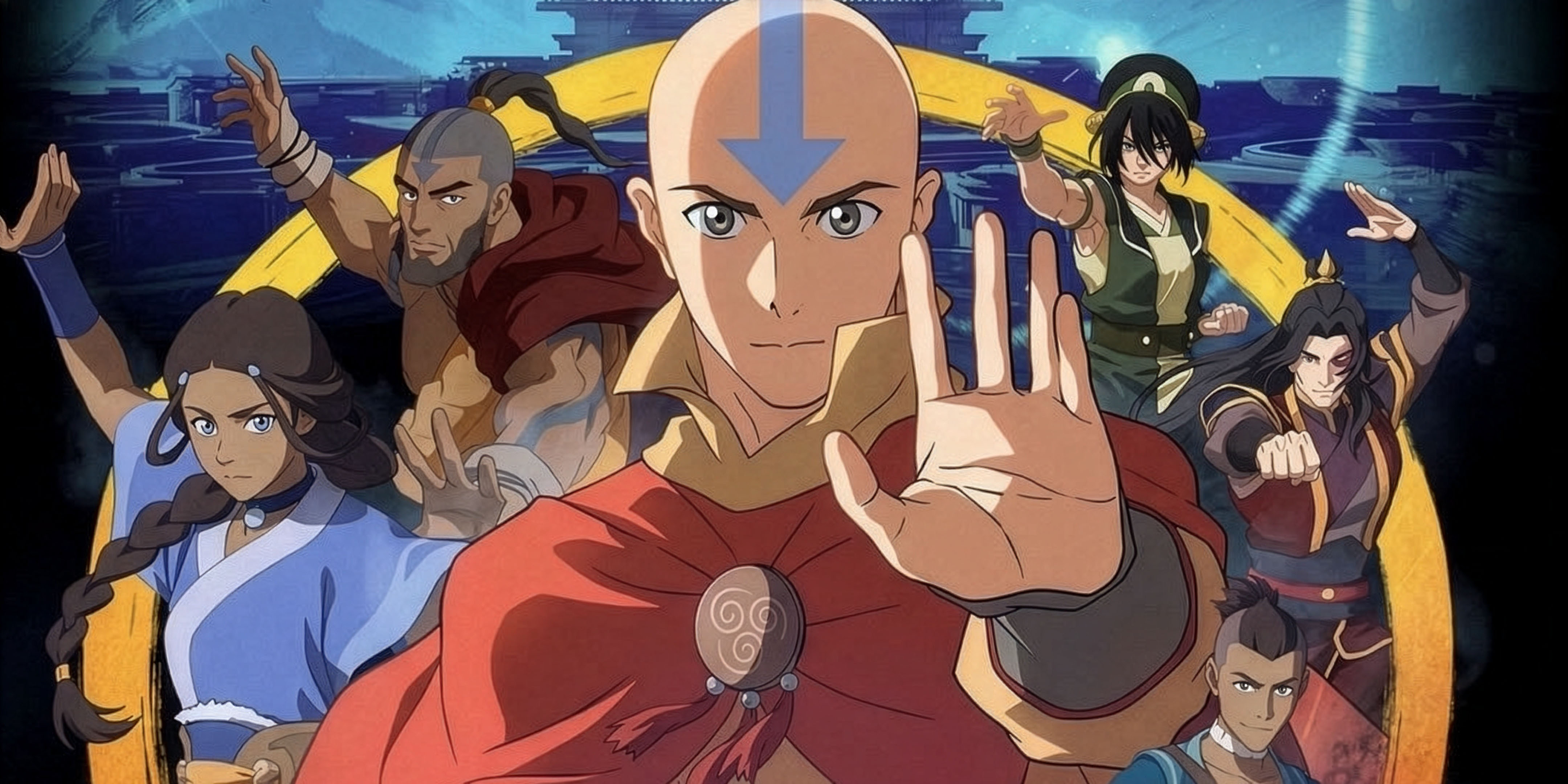 The cast of Avatar Aang The Last Airbender poses
